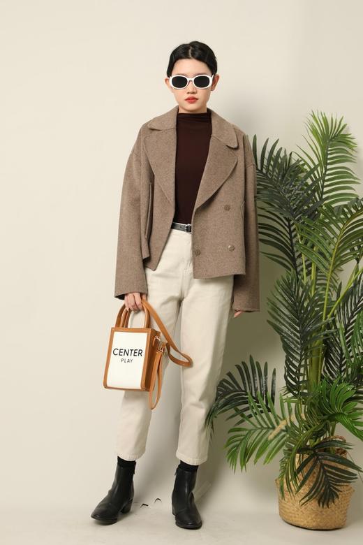 LNNNS 时髦棕咖短羊毛大衣 16697 商品图0