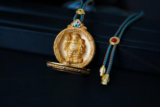 18K+24K金大黑天财嘎乌盒吊坠  特价 商品图6