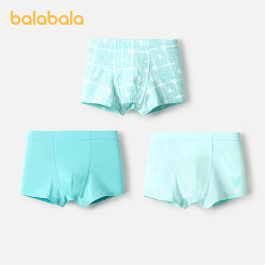 巴拉巴拉男童内裤平角棉儿童四角短裤男孩底裤亲肤不夹PP三条装 商品图0
