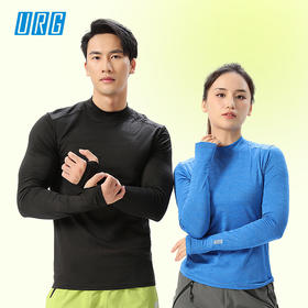 URG阳离子高领迷彩长袖上衣 Neck Partner男女款春秋季户外跑步运动保暖舒适吸湿排汗弹力透气上衣