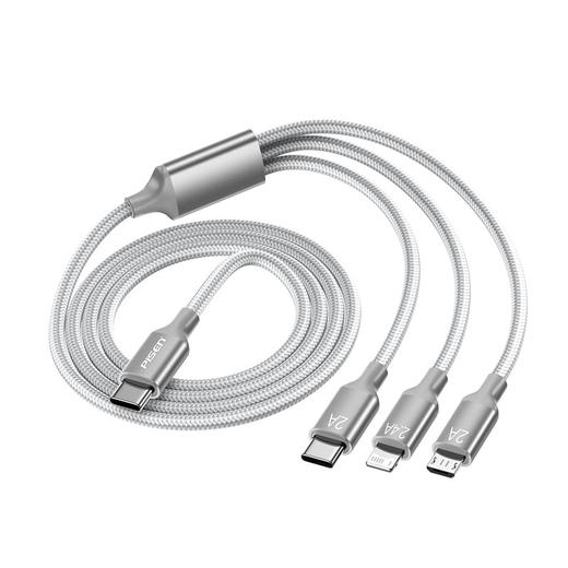 品胜 星速Type-C三合一/二合一铝合金编织充电线1.2m一拖二线 苹果华为小米通用数据线 商品图8