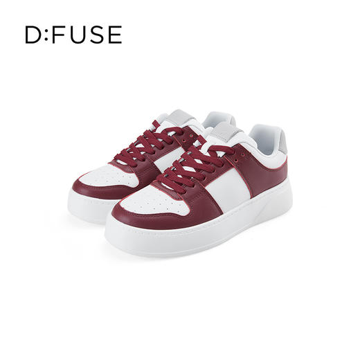 Dfuse迪芙斯2024春季新款黑白板鞋休闲绑带厚底运动鞋DF41112013 商品图5