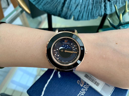 Swarovski施华洛世奇 纪念50周年登月限量款月相手表（黑色款玫瑰金色） 商品图0