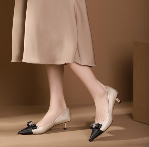 westory2024年春季新款晚风温柔细高跟尖头舒适百搭雅气质女鞋S24AE57101 商品图0