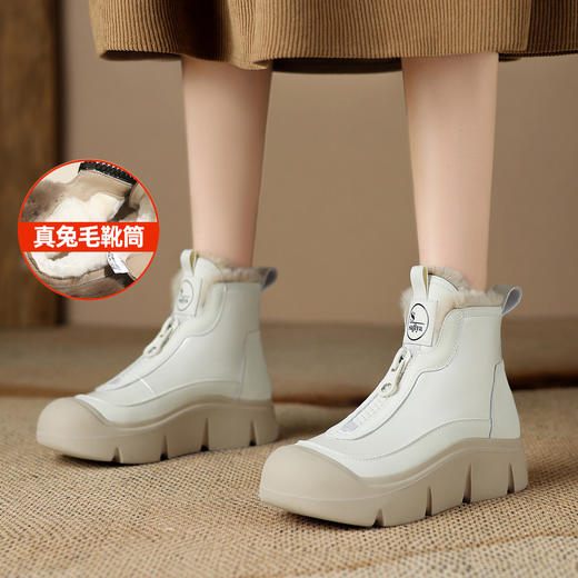 品质好货 | Safiya/索菲娅2023新款加绒加厚拉链兔毛一体棉靴雪地靴 SF3411A705 商品图5