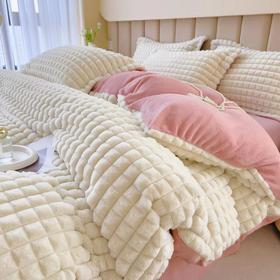 冬季珊瑚绒加厚双面绒法兰绒A类泡芙格兔绒四件套牛奶绒