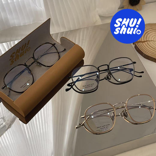 长岛冰茶！设计师款复古日系温莎圈纯钛眼镜框 去片仅10.8克 高度数可配 商品图1