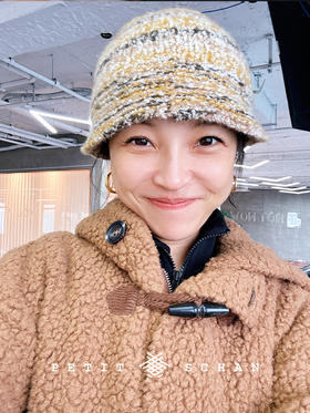 PETIT SCHAN小闪 #057 Crayon Shin-chan 蜡笔小新 骆驼绒山羊绒混纺手工段染趣味手编针织帽