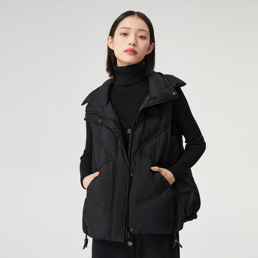 丁摩 羽绒马甲女款高端女外套羽绒服马甲女短款羽绒背心女马夹3ZF-F3030 商品图0