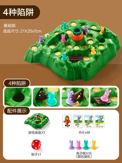 【逻辑桌游，玩出强大四维！】兔子陷阱桌游卡牌片，亲子玩具互动趣味创意儿童游戏桌面的玩具，不仅能够培养孩子的逻辑思维和空间认知能力，还能增进家庭成员之间的情感交流 商品图5