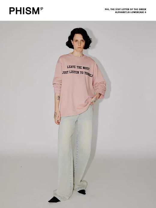 撞色字母T恤长款 商品图0