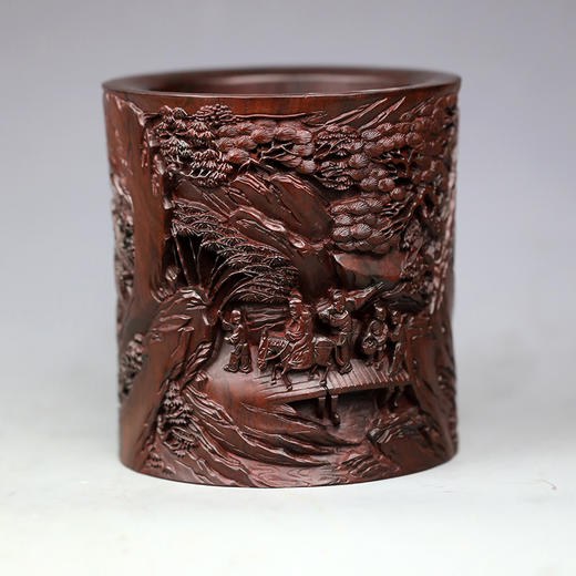 行旅图°黑檀笔筒 商品图0