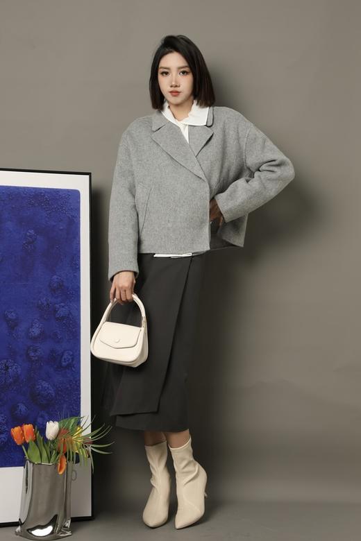 LNNNS 高级灰廓形短款双面呢大衣 16707 商品图2