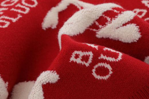 【服饰专场】秋冬新款实拍宽松情侣版龙年提花圆领针织毛衣 商品图1