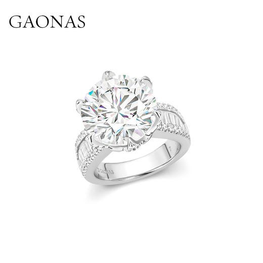 GAONAS  高纳仕 经典百搭白钻豪镶戒指10210JW 商品图5