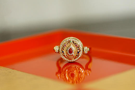 18k金镶钻摩尼宝珠戒指吊坠双用款 特价 商品图3