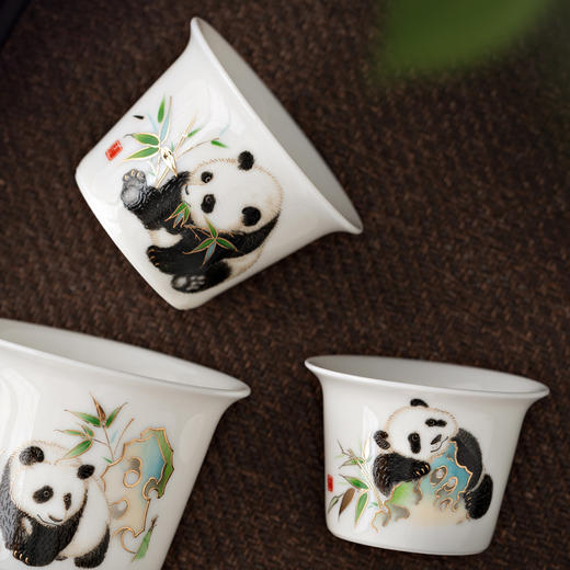 【青绿江山】旅行茶具套组（盖碗），润泽如玉 堆金工艺，原创设计 精致包装 商品图11