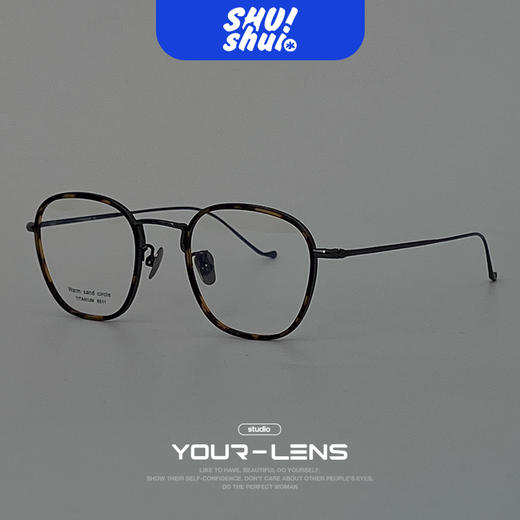 长岛冰茶！设计师款复古日系温莎圈纯钛眼镜框 去片仅10.8克 高度数可配 商品图0