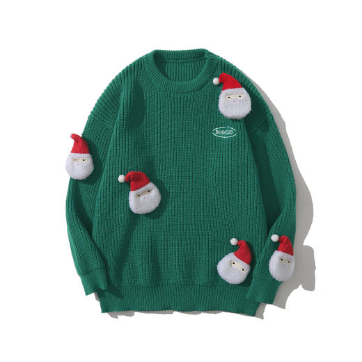 【服饰专场】秋冬新款实拍宽松美式复古圣诞风立体公仔套头毛衣 商品图6