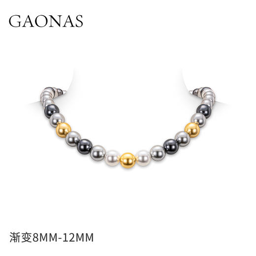 GAONAS 坠链均925银仿珍珠 时尚百搭日常多彩珍珠满串项链10140XX 商品图0