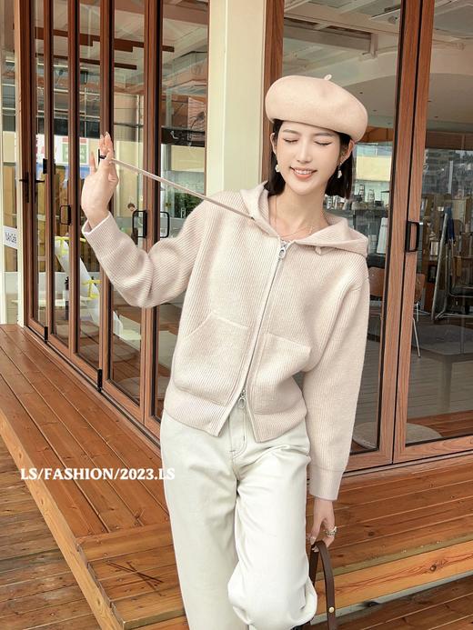 33BAR151382#连帽拉链毛织开衫 商品图1
