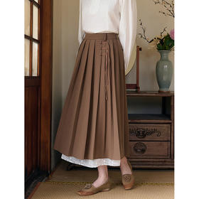 SimpleRetro流萤清梦 新中式盘扣改良马面裙百褶半身裙女秋冬长裙