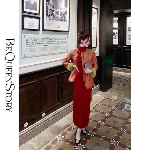 【年终福利，不退不换】【富贵祥瑞】新中式国风缎面提花大气优雅圆领外套秋冬 商品图2