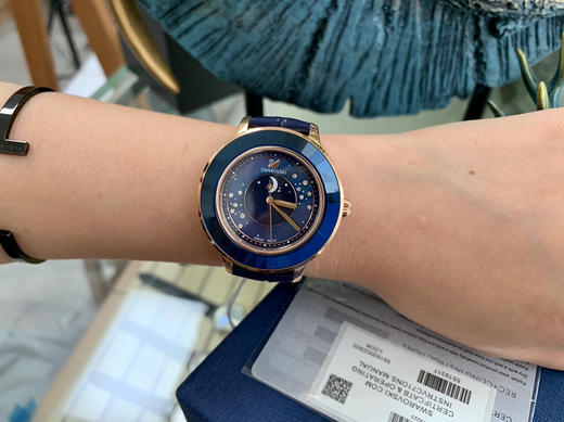 Swarovski施华洛世奇 纪念50周年登月限量款月相手表(蓝色款玫瑰金) 商品图0