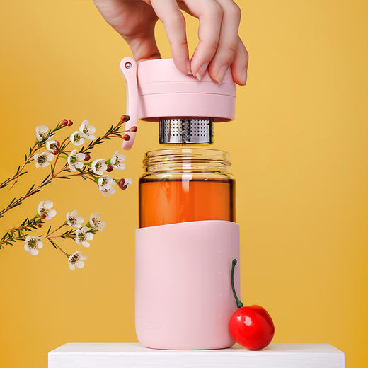 miGo 茶水分离玻璃杯创意泡茶杯子男女士便携水杯学生花茶杯过滤杯 星茶 · 玻璃茶水分离杯 商品图4