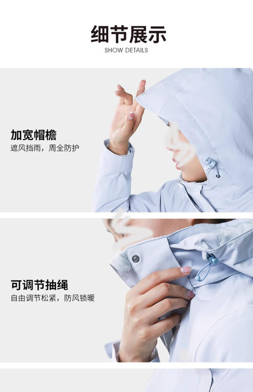 裁缝学苑AS147冲锋衣纸样女装三合一抓绒内胆外套登山服打版裁剪样板 商品图6