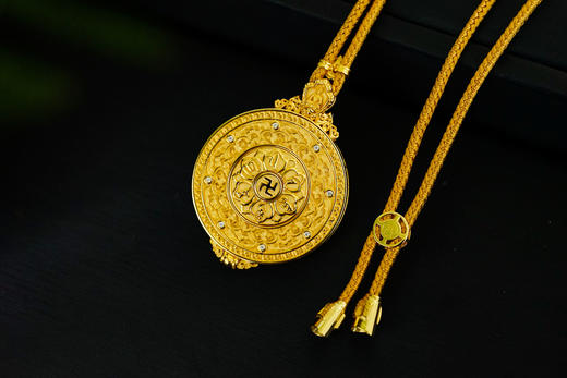 18K+24K金镶钻观音圣坛嘎乌盒吊坠 特价 商品图2