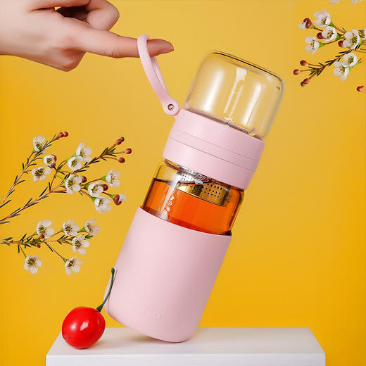 miGo 茶水分离玻璃杯创意泡茶杯子男女士便携水杯学生花茶杯过滤杯 星茶 · 玻璃茶水分离杯 商品图3