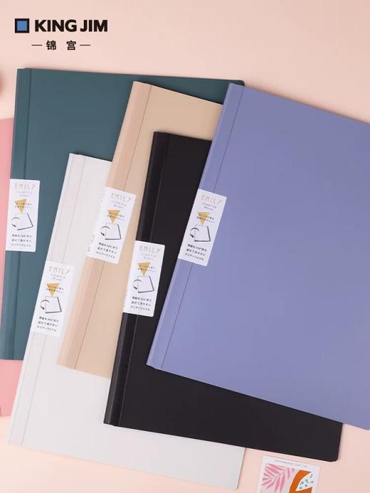 日本KING JIM锦宫EMILY360°翻转文件夹莫兰迪色系资料册试卷收纳文件夹A4 商品图0