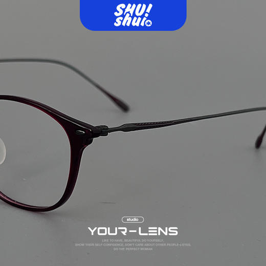 可御可甜！设计师款式小猫眼韩国塑钢钛 高度数超轻配镜 去片仅6.9克 商品图2