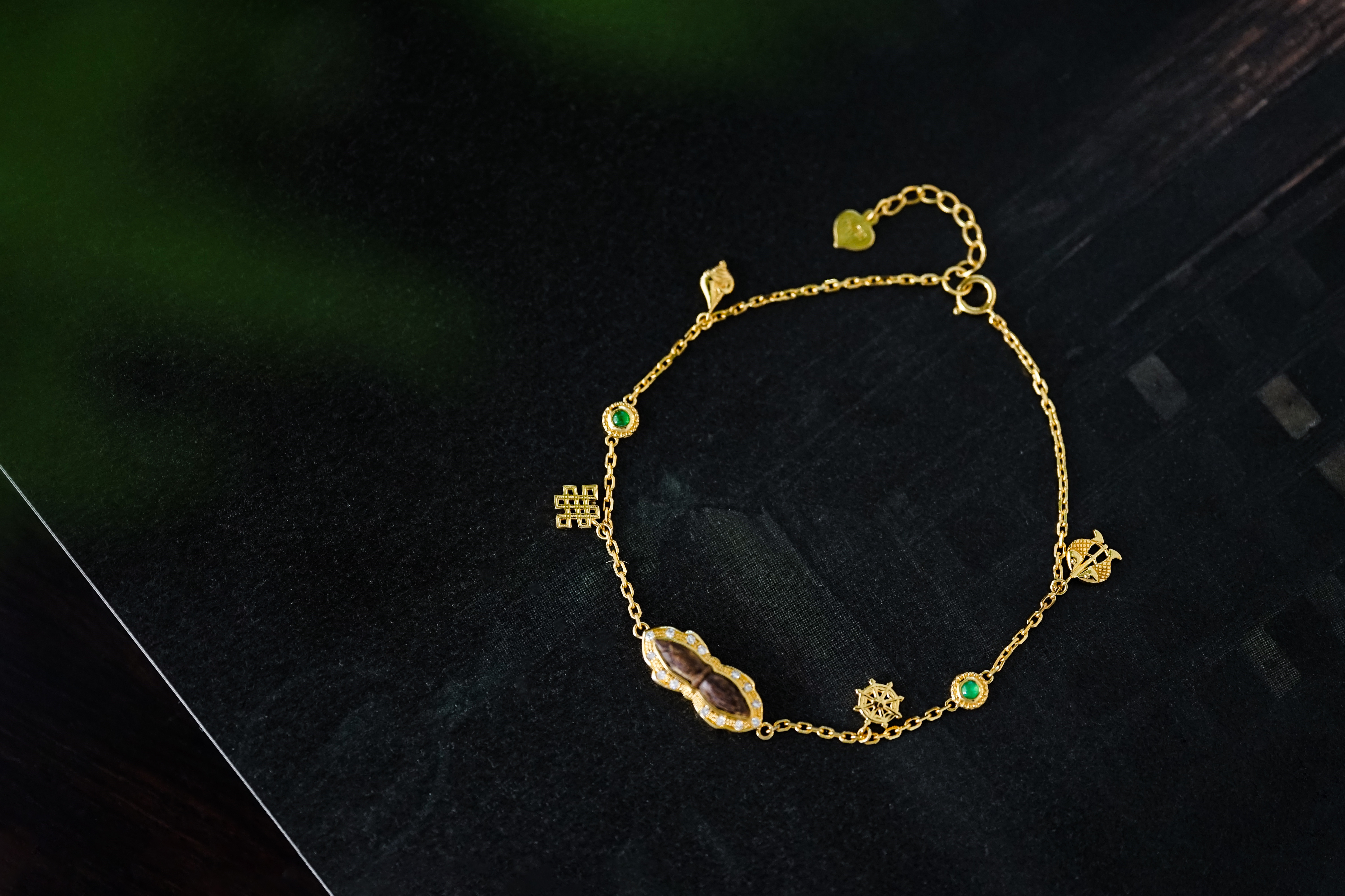 18K金沉香福禄手链 特价