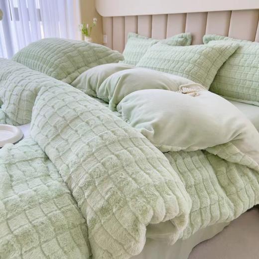 冬季珊瑚绒加厚双面绒法兰绒A类泡芙格兔绒四件套牛奶绒 商品图5