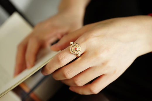 18k金镶钻摩尼宝珠戒指吊坠双用款 特价 商品图12