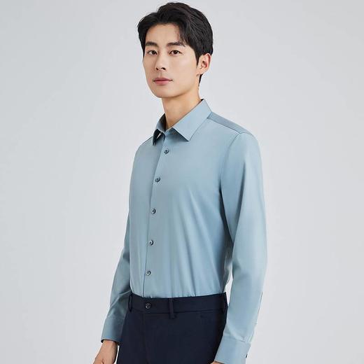 【莫代尔】圣得西男装秋季新款弹力舒适长正装衬衣2412952017A 商品图1