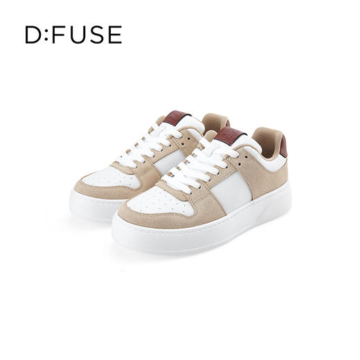 Dfuse迪芙斯2024春季新款黑白板鞋休闲绑带厚底运动鞋DF41112013 商品图2