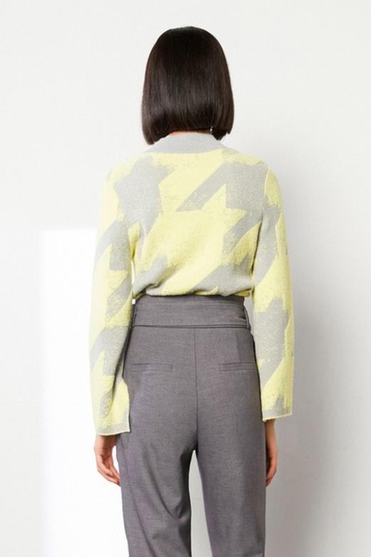 LILY 时髦撞色涂鸦喇叭袖毛衣 9602 商品图2