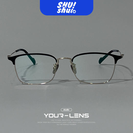 山本耀寺！纯钛拼色出口闪电造型超轻眉毛框架眼镜 男女皆可 Y0050 商品图0