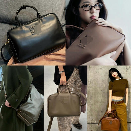 1213-1 miu大号保龄球包 黑色 棕色 橄榄绿 34*22*12cm 商品图0