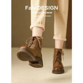 【女鞋专场】厚底英伦马丁靴女2023年新款复古时尚做旧圆头短靴冬季加绒靴子女