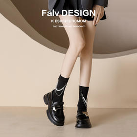 【女鞋专场】英伦风棕色真皮小皮鞋2023新款复古粗跟乐福鞋女一脚蹬圆头女单鞋