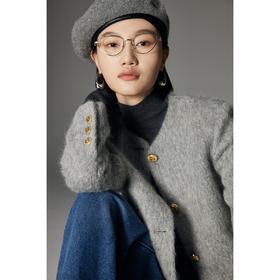 原形气质短款羊毛双面呢大衣女2023秋冬新款设计感小个子毛呢外套