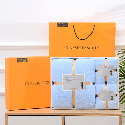 「三件套！数款可选」爱马仕橙珊瑚绒毛巾浴巾礼盒装  伴手礼毛巾婚庆回礼毛巾礼品居家布艺 商品图1
