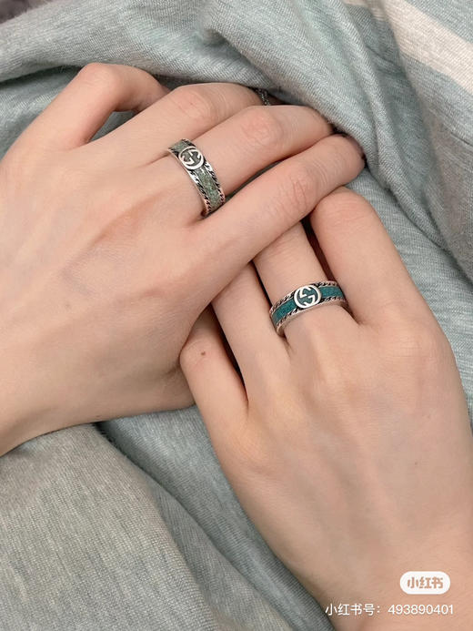 Gucci 古驰   浅绿珐琅戒指 商品图2