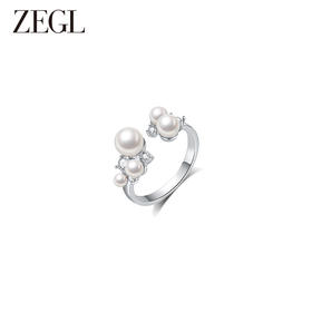 ZEGL法式人造珍珠戒指女小众设计轻奢高级感指环时尚个性食指戒子