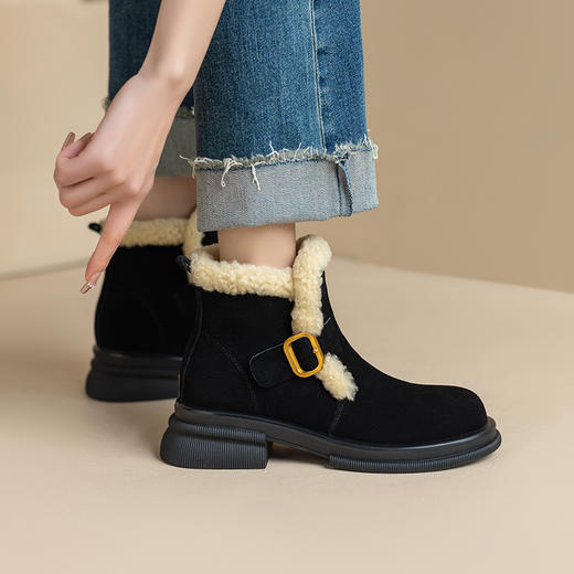 冬季新款，巨保暖羊羔毛厚底马丁靴XWJ-X180-18 商品图8