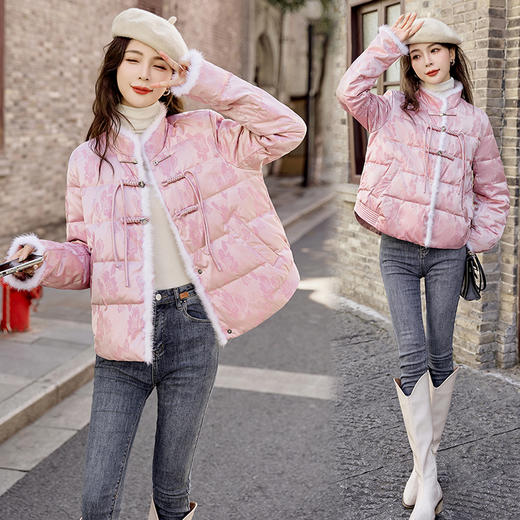 冬季新款，盘扣刺绣羽绒服真毛羽绒服外套HR-YQH9957 商品图4